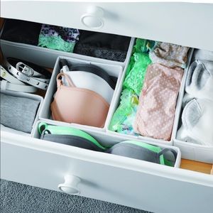White Fabric Drawer Organizer Set